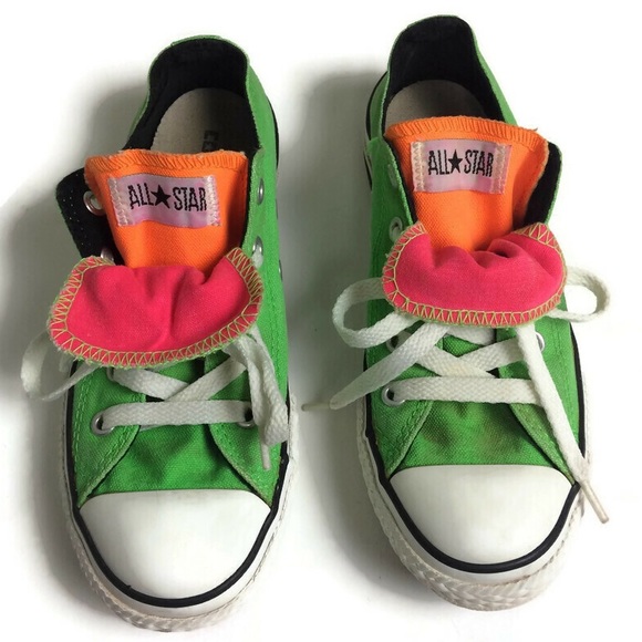 Converse Other - Converse Allstar Double Tongue Neon Low Top Size 1